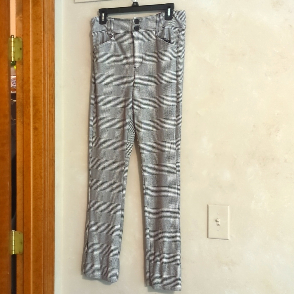 Torrid dress pants black, gray, and white plaid 12R